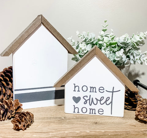 Set of Wood Houses - Home Sweet Home