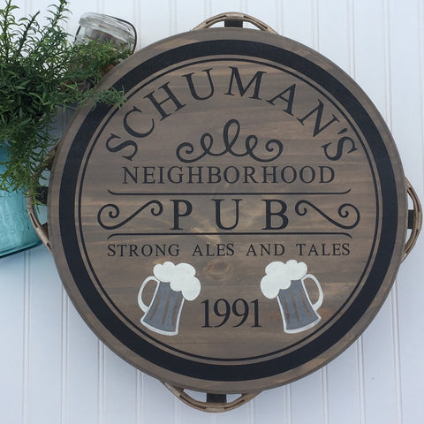 Personalized round bar sign