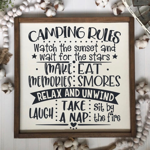 Camping Rules sign