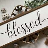 Blessed sign, farmhouse decor, farmhouse sign, framed painted sign, wood sign