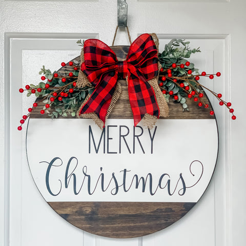 Merry Christmas round door hanger